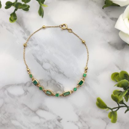 PULSERA ORO AMARILLO ESMERALDA