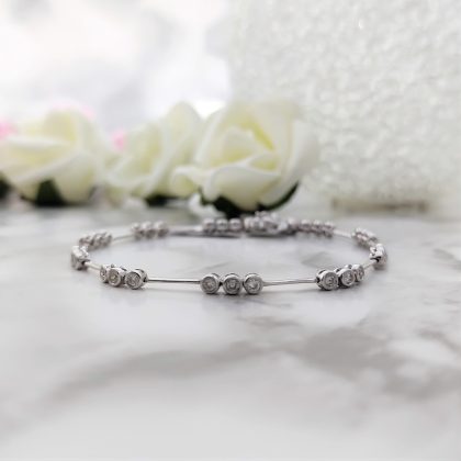 PULSERA ORO BLANCO DIAMANTE