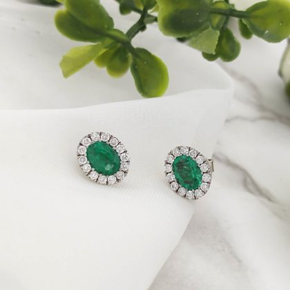 TOPO ORO BLANCO ESMERALDA DIAMANTE