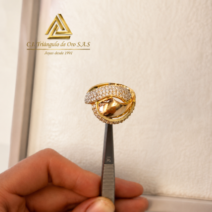 Anillo Circon Oro Amarillo 18K
