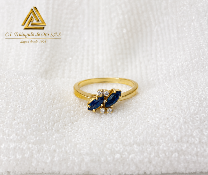 Anillo Zafiro Oro Amarillo 18K