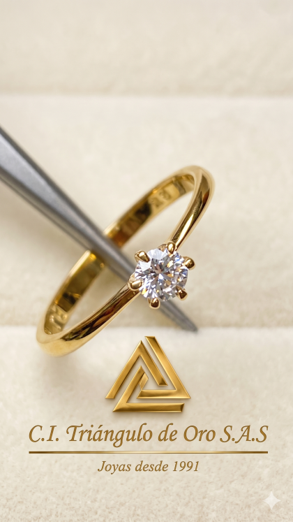 Anillo En Oro Amarillo 18K Con Circon