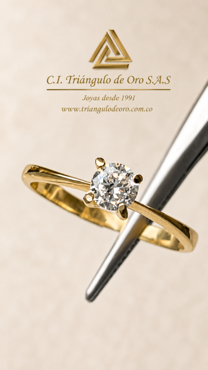 Anillo En Oro Amarillo 18K Con Circon