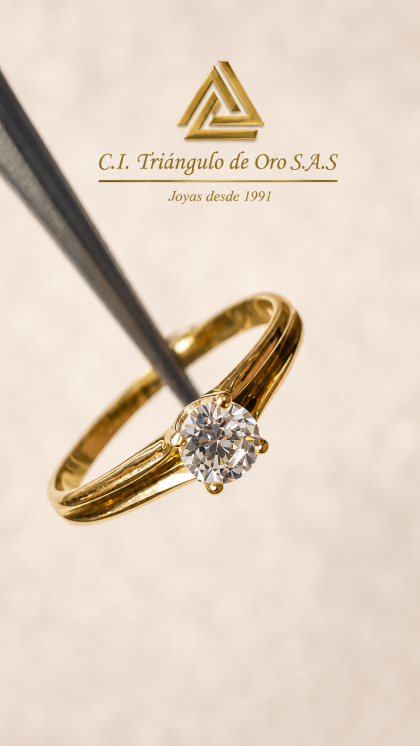 Anillo En Oro Amarillo 18K Con Circon