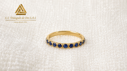 Argolla Zafiro Oro Amarillo 18K