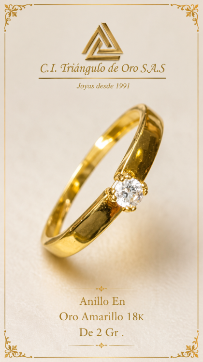 Anillo En Oro Amarillo 18K Con Circon