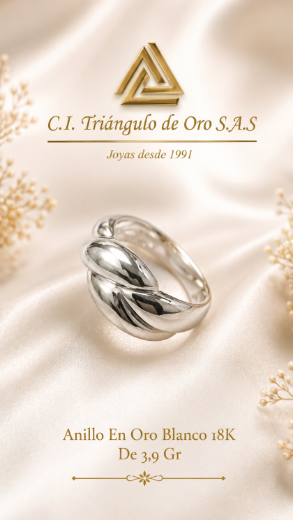 Anillo En Oro Blanco 18K