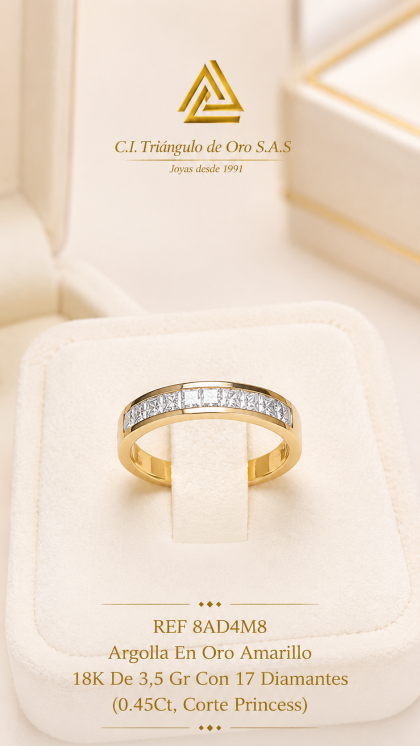 Argolla En Oro Amarillo 18K Con Diamantes