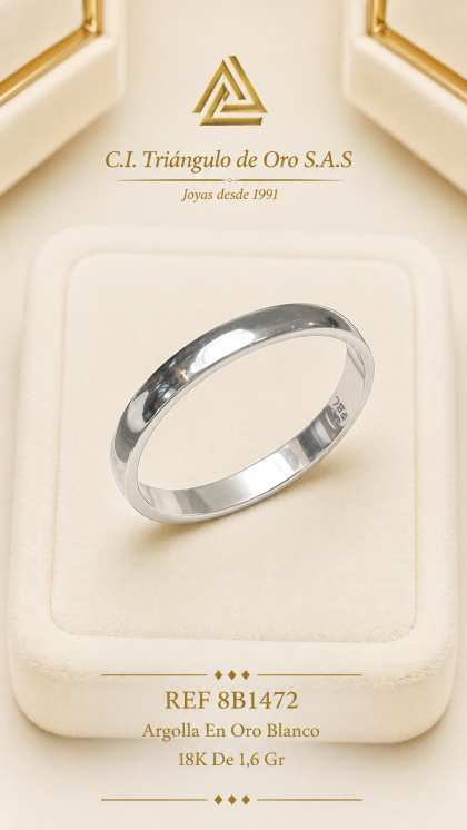 Argolla En Oro Blanco 18K