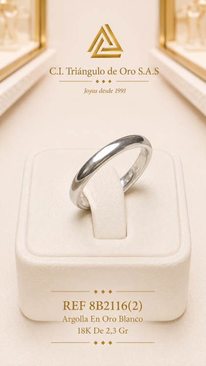 Argolla En Oro Blanco 18K