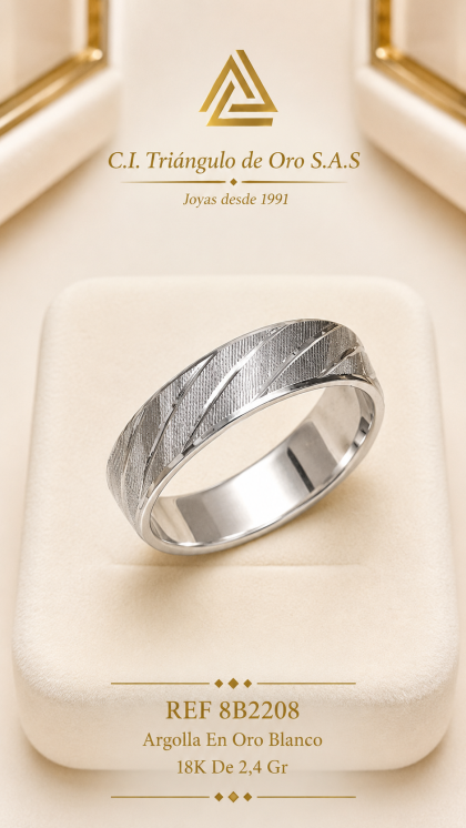 Argolla En Oro Blanco 18K