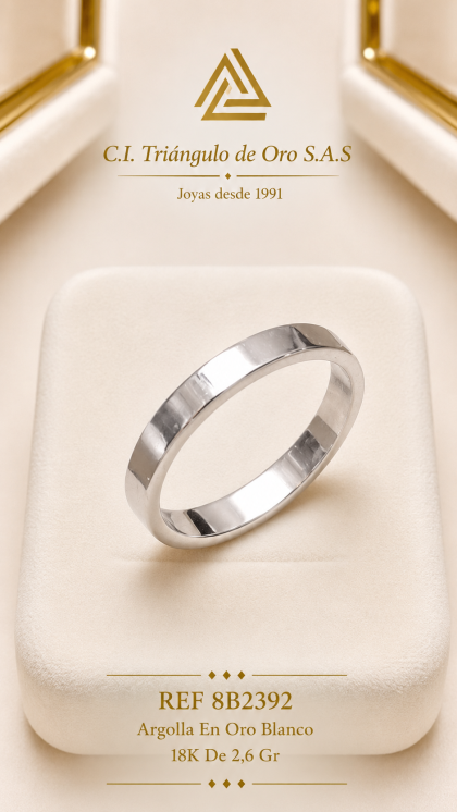 Argolla En Oro Blanco 18K