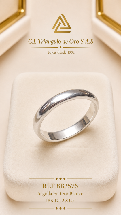Argolla En Oro Blanco 18K
