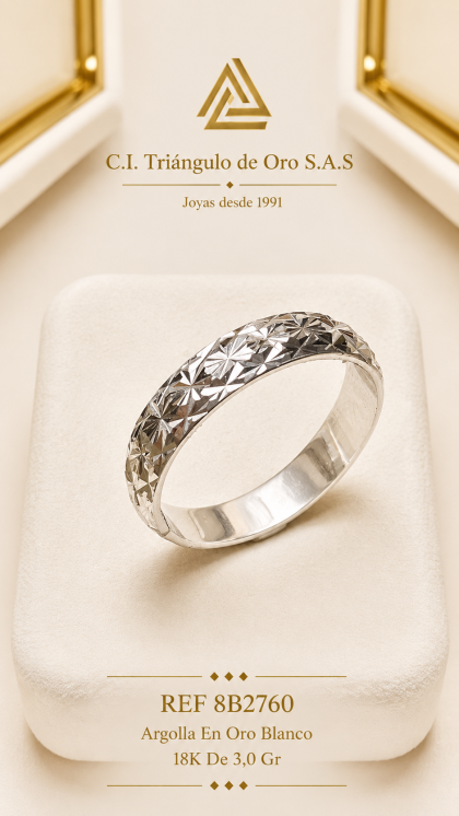 Argolla En Oro Blanco 18K