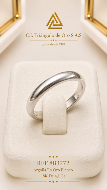 Argolla En Oro Blanco 18K