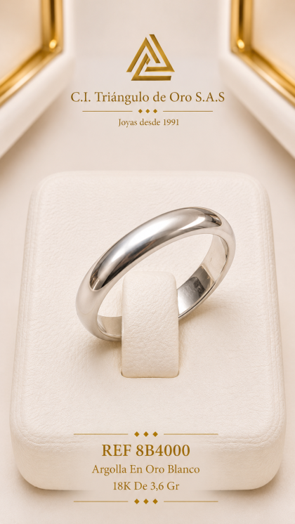 Argolla En Oro Blanco 18K