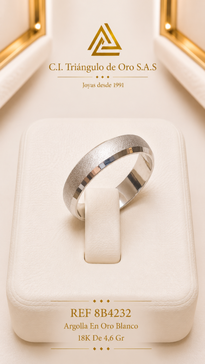 Argolla En Oro Blanco 18K