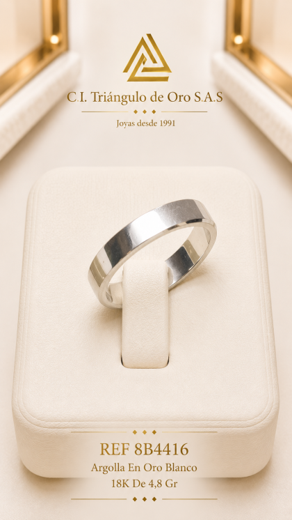 Argolla En Oro Blanco 18K