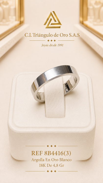 Argolla En Oro Blanco 18K
