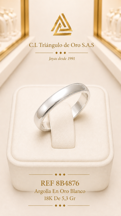 Argolla En Oro Blanco 18K