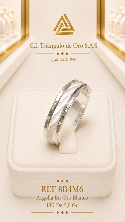 Argolla En Oro Blanco 18K