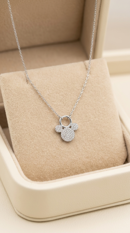 Gargantilla en oro blanco 18K con Diamantes