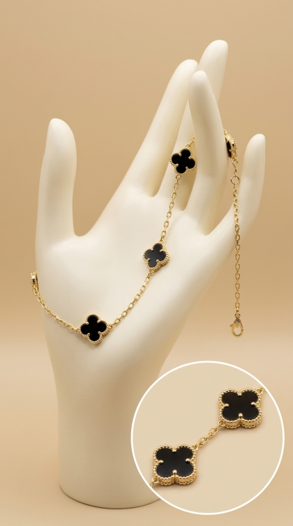 Pulsera En Oro Amarillo 18K Diseño Trébol