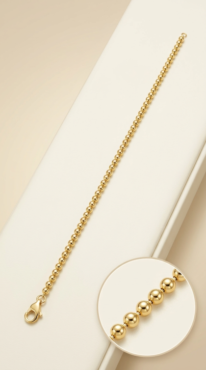 Pulsera En Oro Amarillo 18K de Balines