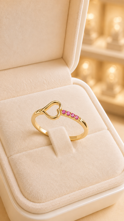 Anillo en oro amarillo 18K con Circon