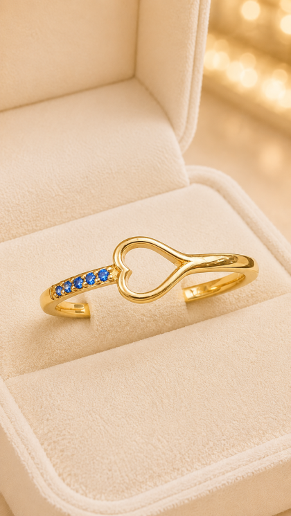 Anillo en oro amarillo 18K con Circon