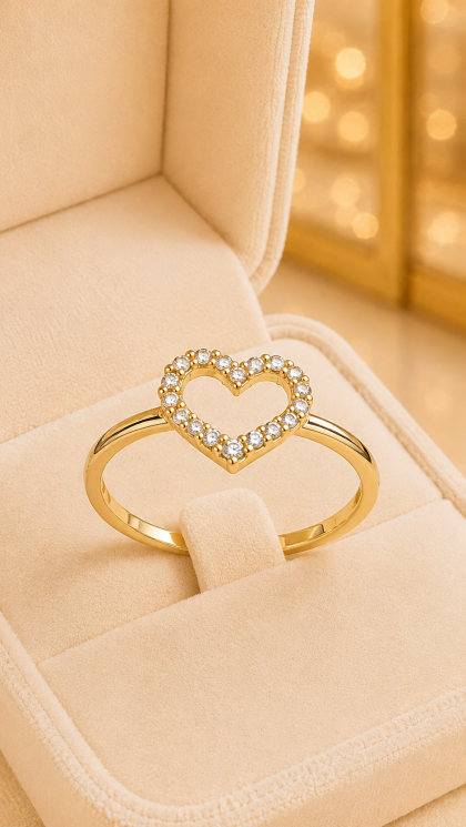 Anillo en oro amarillo 18K con Circon