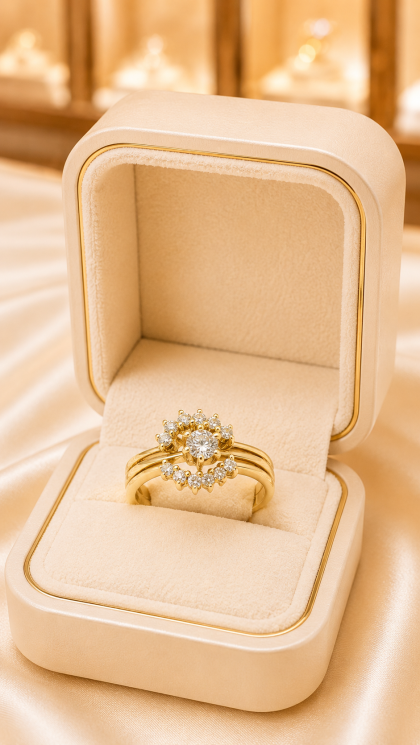Anillo en oro amarillo 18K con Diamante