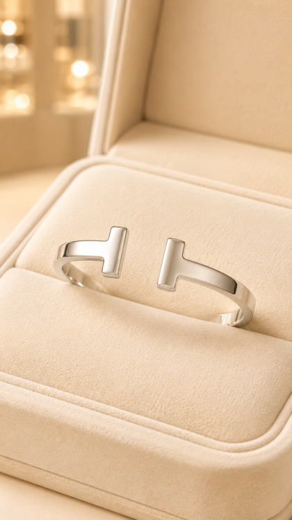 Anillo en oro blanco 18K