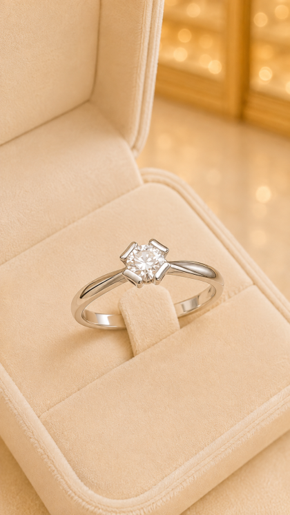 Anillo en oro amarillo 18K con Circon