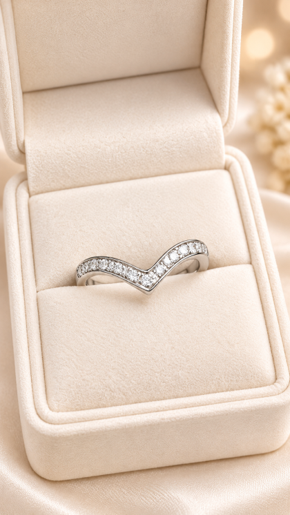 Anillo en oro blanco 18K con Diamante