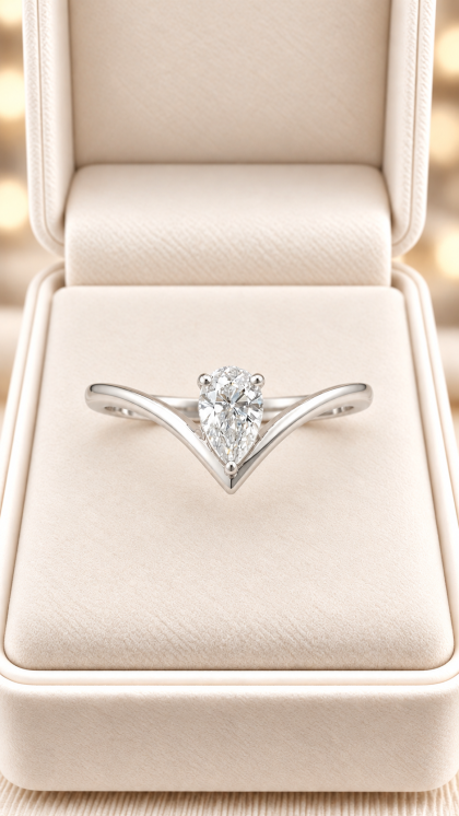Anillo en oro blanco 18K con Diamante