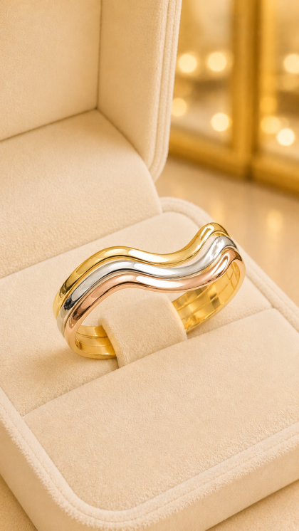 Anillo en oro combinado 18K