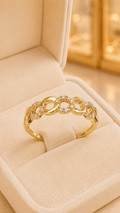 Argolla en oro amarillo 18K con Circon