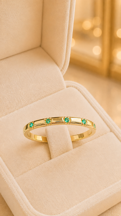 Argolla en oro amarillo 18K con Circon