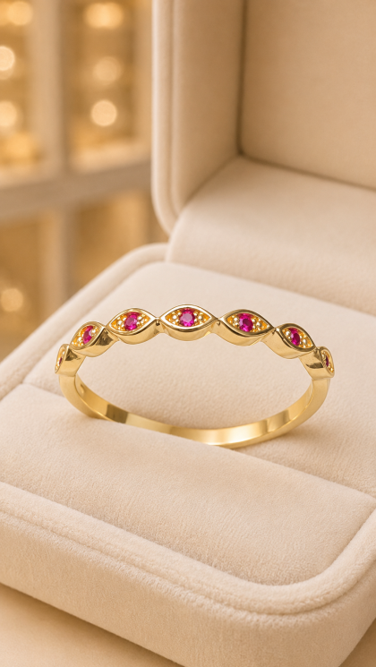 Argolla en oro amarillo 18K con Circon
