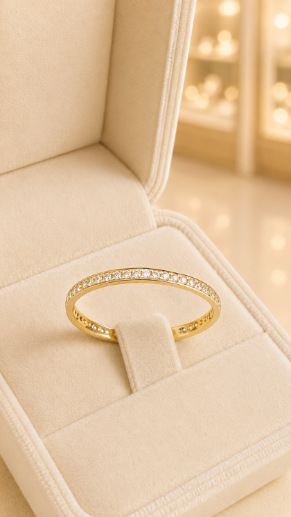 Argolla en oro amarillo 18K con Circon