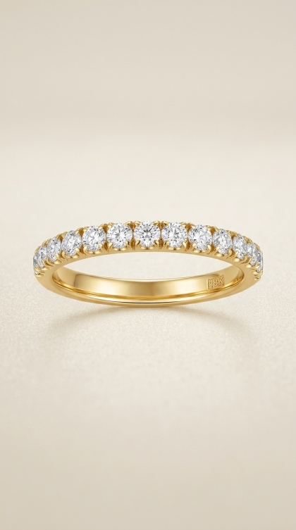 Argolla en oro amarillo 18K con Diamantes