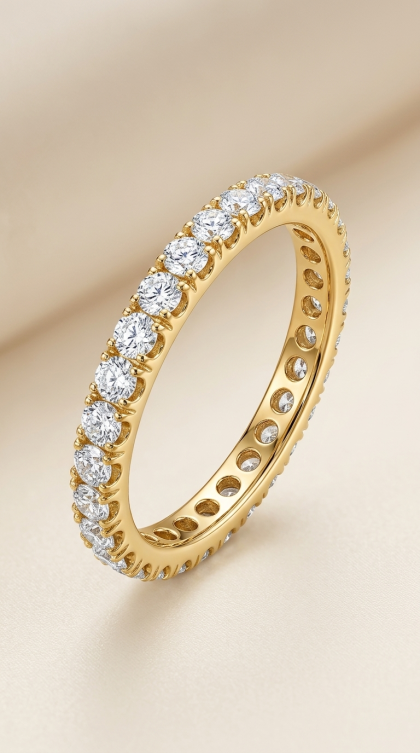 Argolla en oro amarillo 18K con Diamantes