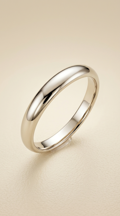 Argolla en oro blanco 18K