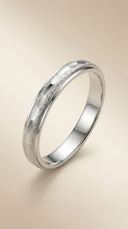 Argolla en oro blanco 18K