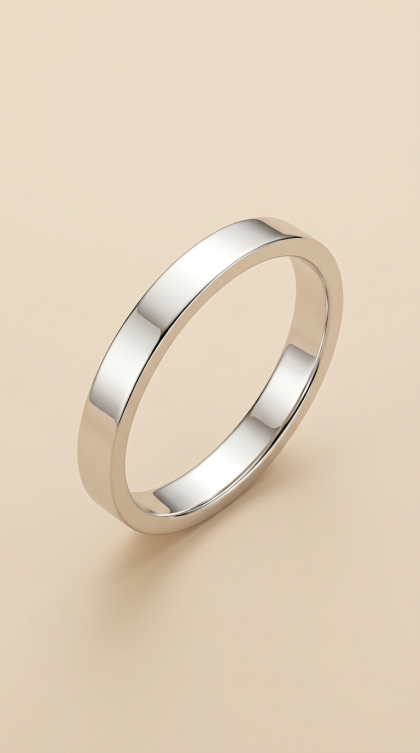 Argolla en oro blanco 18K