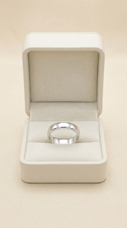 Argolla en oro blanco 18K