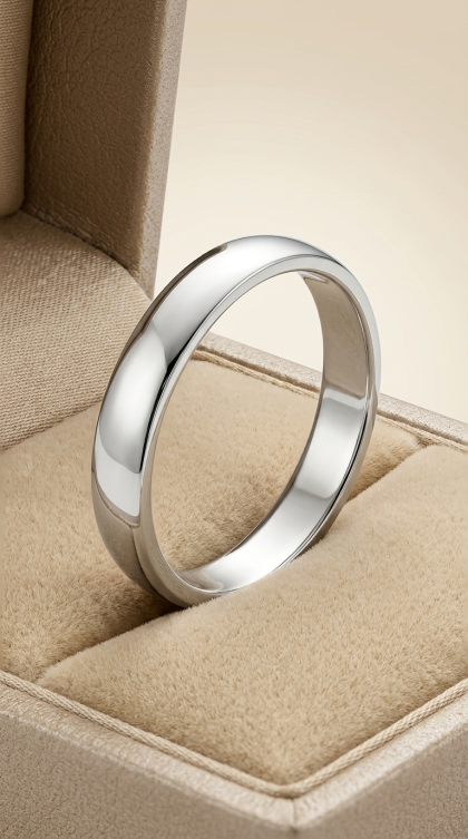 Argolla en oro blanco 18K