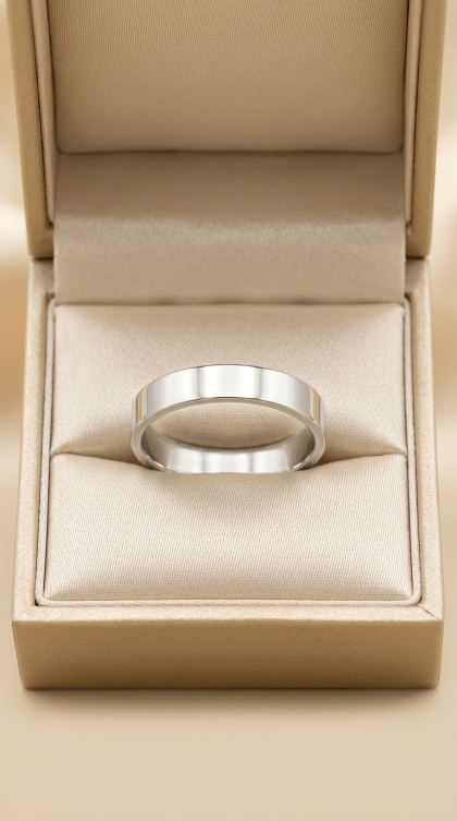 Argolla en oro blanco 18K