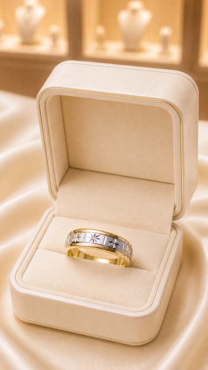 Argolla en oro amarillo y blanco 18K